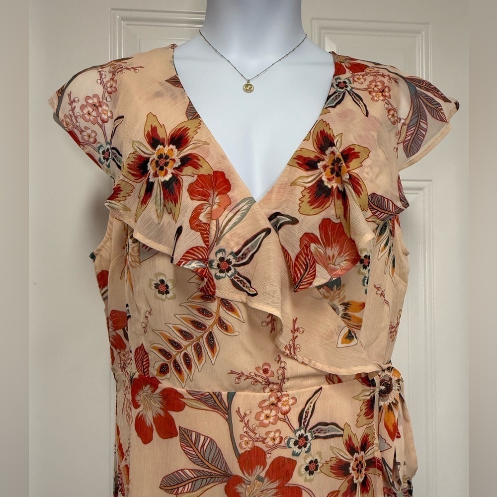 Sanctuary Jolynn Floral Faux Wrap Midi Dress NWT 14 - Picture 5 of 12